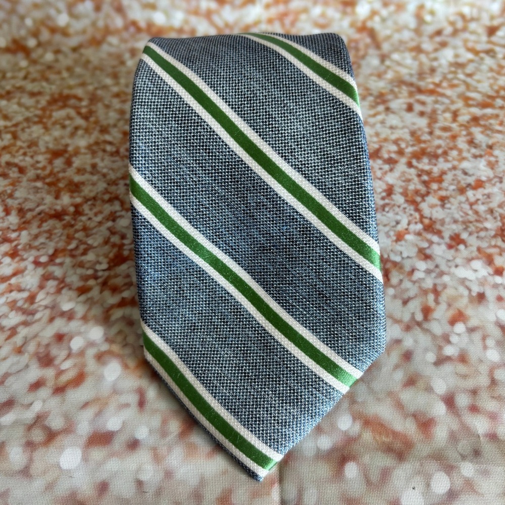 Nautica Men's Tie Blue Green White‎ Striped Necktie Business Casual